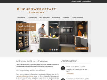 Screenshot der Webseite Küchenwerkstatt