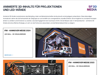 Screenshot der Webseite SF3D Media